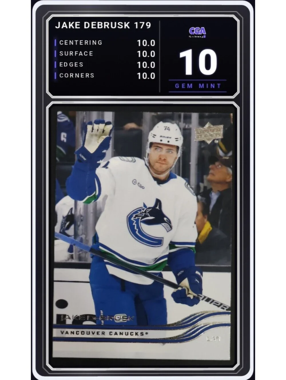 2025-26 Upper Deck #179 Jake DeBrusk Vancouver Canucks - CGA 10.0 Digital Grade